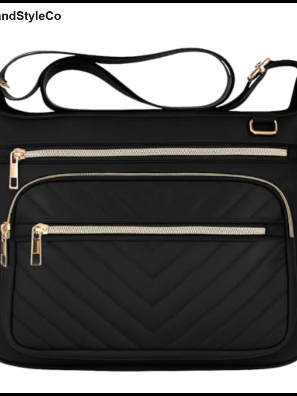 Women's RFID Anti-Theft Quilted Nylon Crossbody Purse Large Travel Bag